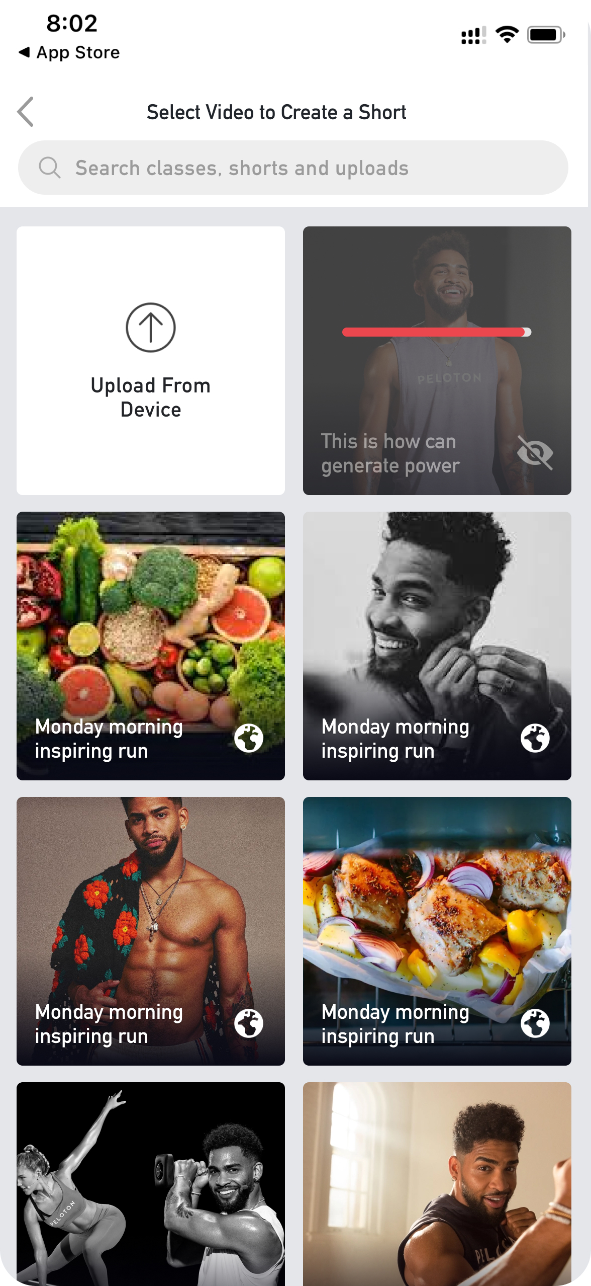 Select Video for short   Uploading